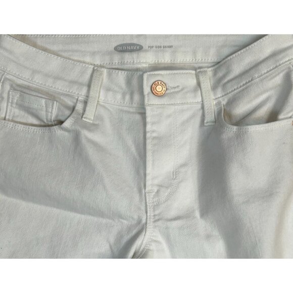(5 for $25) Old Navy Mid-Rise Pop Icon Skinny Jeans in Bright White Size 2 - Picture 6 of 7